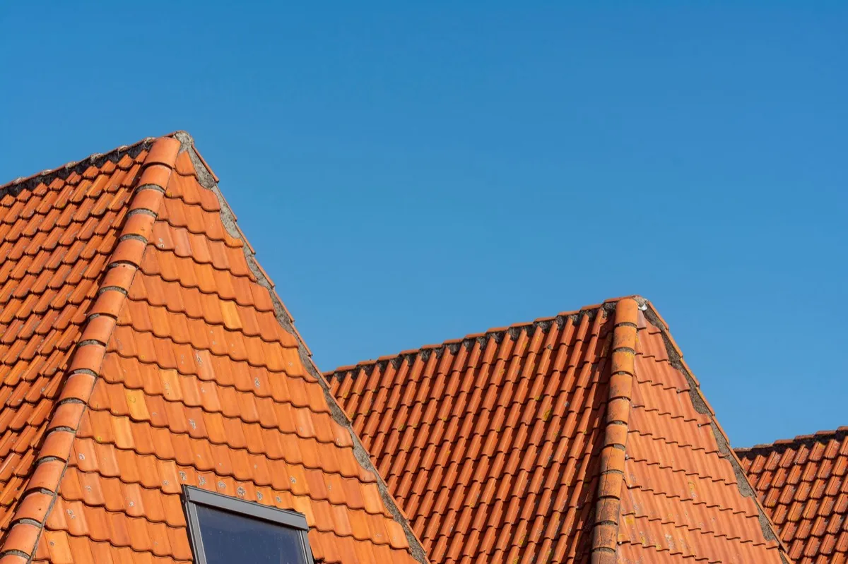 Clay barrel tile rooflines on homes in Bend, OR